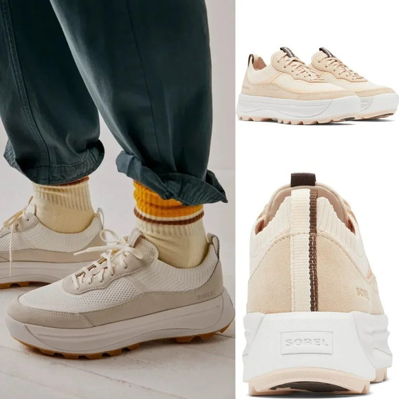 Sorel Ona 503 Low Top Platform Sneaker White Peach/ Nova Sand Size 7 NWOT $125 - Picture 1 of 15